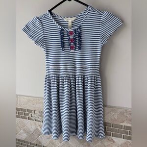 Matilda Jane Vault Jetty Lap Dress Size 6 Happy & Free Navy Stripe